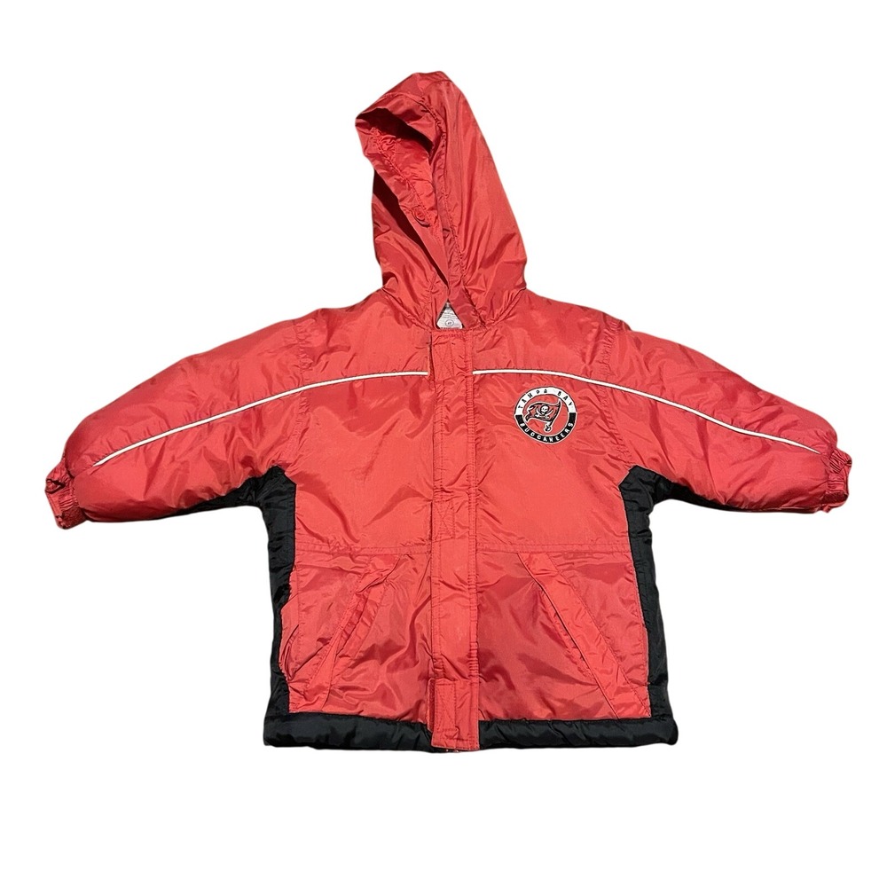 Vintage 90s NFL Tampa Bay Buccaneers Red Puffer Winter Coat Toddler 2T Sports